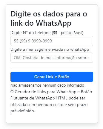 Gerador de Botão WhatsApp